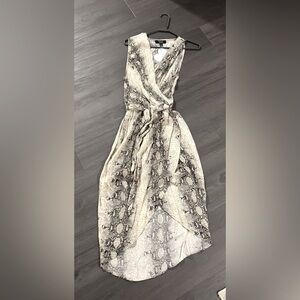 Chic Asymmetrical Snake Print Dress